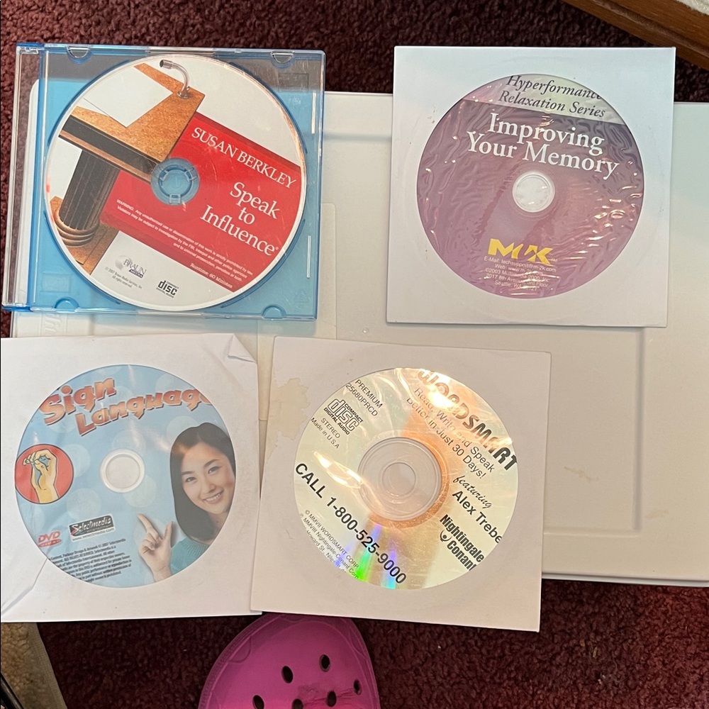 Assorted Instructional CDs/DVDs - Speak to Influence, Sign Language, Memory